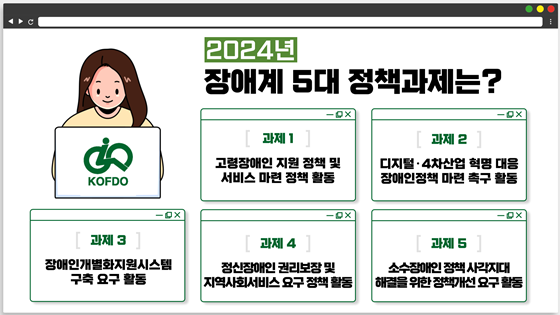 한국장애인단체총연맹 ‘2024년 장애계 5대 정책과제’. ⓒ한국장애인단체총연맹