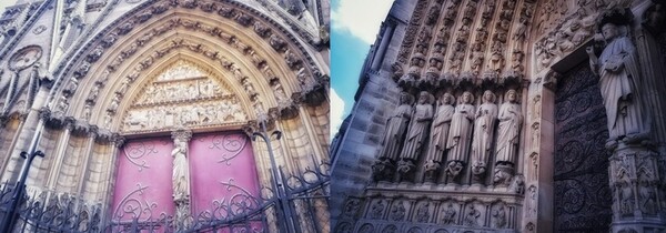 대성당 외부 조각 가까 자세히 보기~. ©하석미