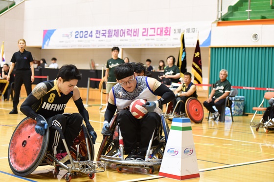 ‘2024년 전국휠체어럭비 리그대회’ 경기 모습. ©대한장애인체육회