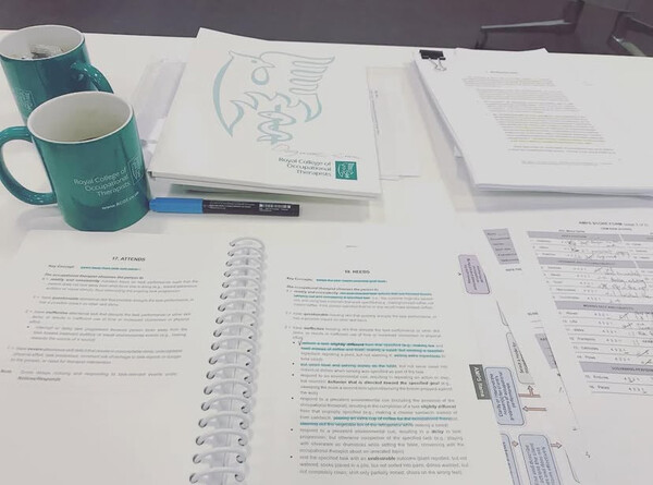 영국 런던 왕립 작업 치료사 대학(Royal College of Occupational Therapists, London, UK)에서 작업치료  관련 교육을 받을 때 사용한 교육자료. ©이동욱