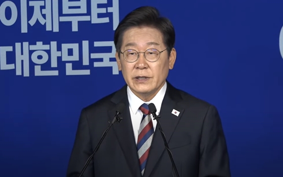 지난 25일 서울 여의도 당사에서 열린 대선 후보 기자간담회의 더불어민주당 이재명 대통령 후보. ⓒ이재명 유튜브