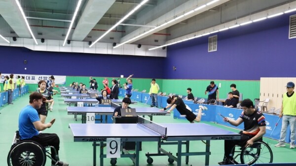 ‘2025년 장애인탁구 국가대표 선발전’ 경기 모습. ©대한장애인탁구협회