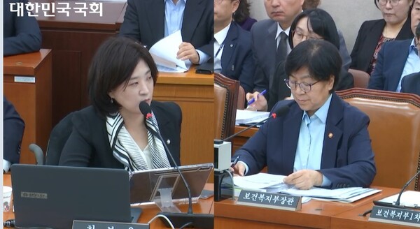 14ÀÏ ±¹È¸¿¡¼ ¿¸° º¸°Çº¹ÁöºÎ ±¹Á¤°¨»ç¿¡¼ ±¹¹ÎÀÇÈû ÃÖº¸À± ÀÇ¿ø(¿Þ)ÀÌ Á¤Àº°æ º¸°Çº¹ÁöºÎ Àå°ü(¿À)¿¡°Ô ÁúÀÇÇϰí ÀÖ´Ù.¨Ï±¹È¸¹æ¼Û