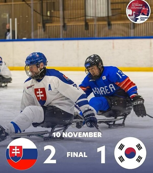내년에 열리는 밀라노-코르티나 패럴림픽 최종 예선전에서 슬로바키아와의 마지막 경기 패배로 우리 대표팀은 5회 연속 패럴림픽 진출 꿈을 이루지 못하게 되었다@세계파라아이스하키연맹