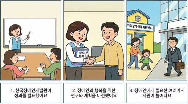 1 Çѱ¹Àå¾ÖÀΰ³¹ß¿øÀÌ ¼º°ú¸¦ ¹ßÇ¥Çß¾î¿ä. 2 Àå¾ÖÀÎÀÇ ÇູÀ» À§ÇÑ ¿¬±¸¿Í °èȹÀ» ¸¶·ÃÇß¾î¿ä. 3 Àå¾ÖÀο¡°Ô ÇÊ¿äÇÑ ¿©·¯°¡Áö Áö¿øÀÌ ´Ã¾î³ª¿ä. ©AI ÆíÁý½Ç