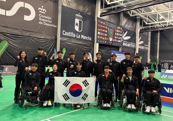 2026년 스페인 장애인배드민턴 국제대회 Level – 1에 출전한 대한민국 장애인배드민턴 국가대표팀. ⓒ대한장애인배드민턴협회