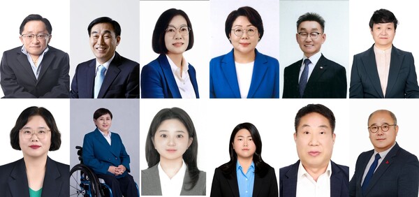 더불어민주당 광역비례 후보.(왼쪽위부터 시계방향)서울 김영웅, 경기 김현덕, 전남광주 이순화·문애준, 인천 이순종, 울산 성현정, 제주 강인철, 경남 안일준, 경북 김두래, 전북 윤해아, 강원 박영림, 세종 김명숙.ⓒ중앙선거관리위원회