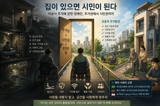 비공식 주거에 내몰린 장애인의 주거권 보장이 시급하다. (생성형 AI 활용 생성 이미지) ⓒ 김경식