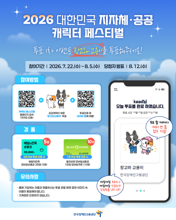 �ѱ�����ΰ�������� ��ǥ ĳ���� ������� �����̡��� 2�� ���� �����ѹα� ����ü������ ĳ���� �佺Ƽ���� ������ �����ߴ�.���ѱ�����ΰ������