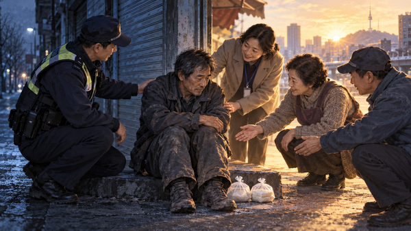 떡 두 봉지가 드러낸 복지 사각지대 (AI 이미지 생성). ©김시내